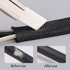 PET Braided Sleeving Loom Wire Sleeving Cable Sheathing Cotton Yarn Black