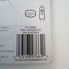 25-Watt T4 Quartz Halogen Replacement Light Bulb 2 Pack 84886 120v 240 L Sealed