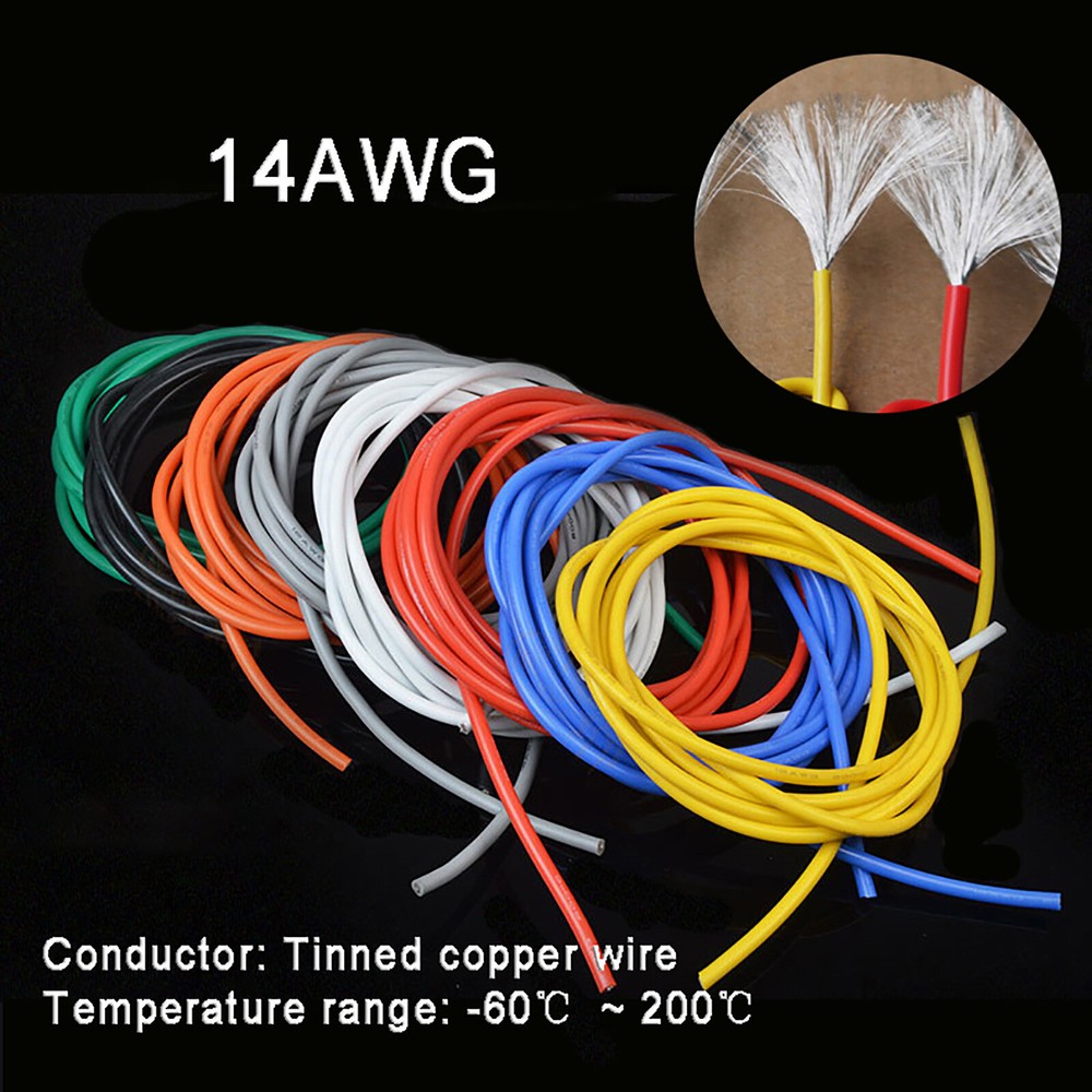 14AWG 2.0mm² Flexible Silicone Cable, HIGH TEMP 200℃, 0.08mm Tinned Copper Wire