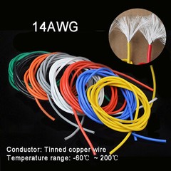 14AWG 2.0mm² Flexible Silicone Cable, HIGH TEMP 200℃, 0.08mm Tinned Copper Wire