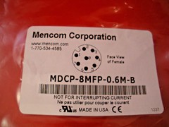 Mencom MDCP-8MFP-0.6M-B Connector Cordset Receptacle 8 Pin Pole Wire Nib New
