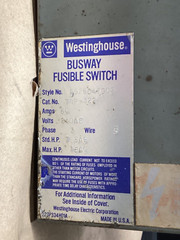 Westinghouse 2528D47G02 Fusible Cover Operated Bus Plug, #103F52FML