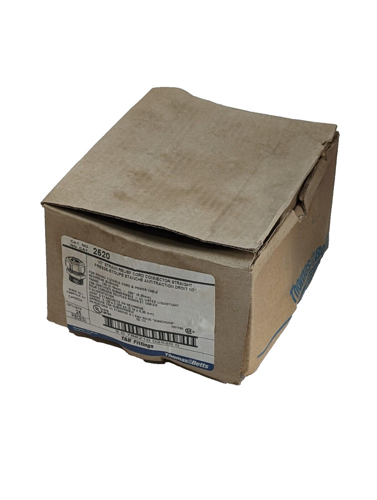 21 Pcs Thomas & Betts 2520, Liquidtight Strain Relief Cord Conn, 1/2″ .125-.250