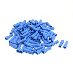 100 Pcs Blue Full Insulate Female Spade Crimp Terminal for 16-14AWG Wire