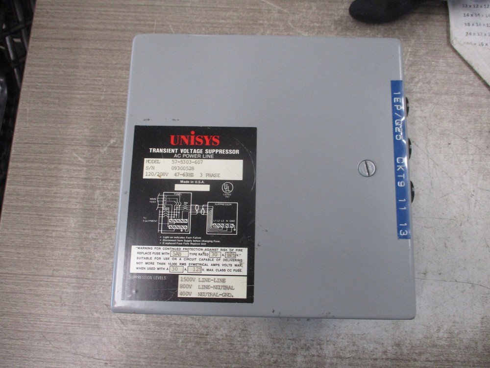 Unisys Surge Suppressor 57-5303-607 120/208V 47-63Hz 3Ph