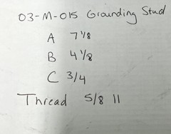 Tin-Plated Copper Grounding Stud Macleanpower 03-M-015