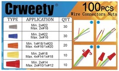 100PCS Wire Connectors Nuts Electric Caps Insulating 100 PCS, 100 Pack