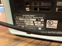 SUPERIOR STABILINE,CR7101PCU,AUTOMATIC VOLTAGE REGULATOR 120V 1PH