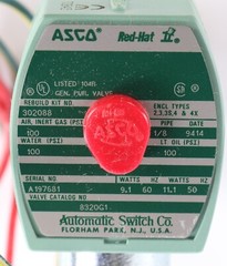 New 8320G1 Asco Red Hat Solenoid Valve 24VAC 1/8in NPT 3 Way