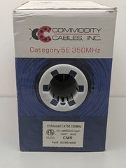 Commodity Cables 4x2x24AWG Solid Copper 1000ft CAT5E 350 MHz White 5ECMR244BW