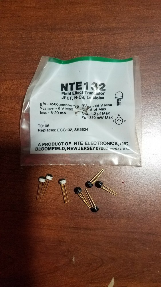 7 Silicon N−Channel JFET Transistor VHF Amplifier, Mixer 4 NTE132 – 3 ECG132 NEW