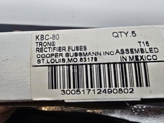 Cooper Bussmann KBC-80 Rectifier Fuse 600V AC 80A Bolt-Down Pack of 5