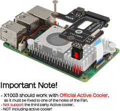 X1003 Tiny Pcie to M.2 HAT Nvme SSD PIP Pcie Peripheral Board for Raspberry Pi 5