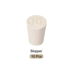Solid Lab Rubber Stoppers Drilled Silicone Plugs 11-15mm /Beige/ 10Pcs