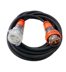 50 Amp 5m Extension Lead, 3 Phase, 4 pin, 415V 50A 5mt Cable 10mm² Rubber 3Ph