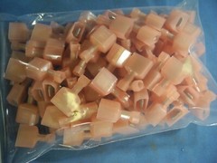 (100) LOT of AMP – TE CONNECTIVITY – Crimp Terminal, Tab, 6.3mm x 0.8mm, Red