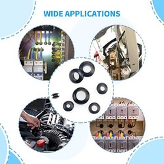 Open Grommets Black/White Rubber Wiring Ring Blind Plug Bung 3mm 4mm 5mm~90mm
