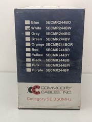 Commodity Cables 4x2x24AWG Solid Copper 1000ft CAT5E 350 MHz White 5ECMR244BW
