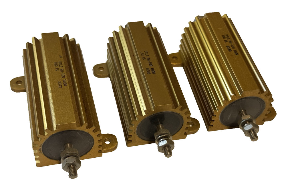 NEW LOT *3* DALE RH-100 ALUMINUM HOUSED RESISTOR 100W .5Ω 1% **USA Seller**