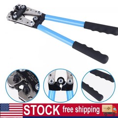 Battery Cable Lug Crimping Tool 10-1 AWG W 60PC Copper Ring Terminal Heavy Duty