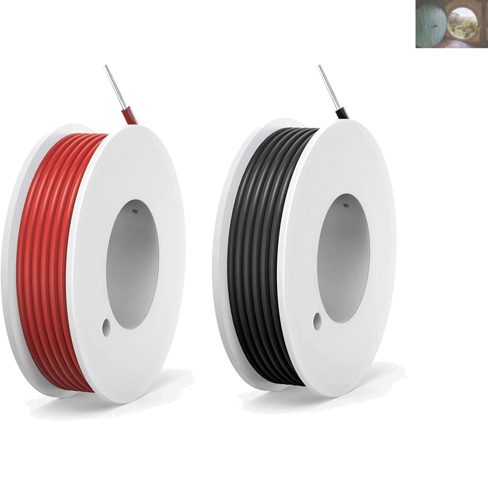 Versatile 22 AWG Electrical Wire Kit – 26ft Tinned Copper in Black and Red