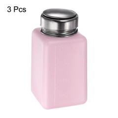 3pcs Solvent Alcohol Dispensers 200ml Push Down Liquid Dispenser Pump, Pink