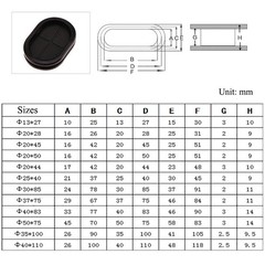 Oval Blanking Blind Rubber Wiring Grommet Dual Sided Closed Cable Hole Plug Bung