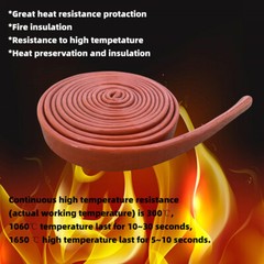 Silicone / Fibreglass Fire Sleeving Protective Heat Shield Sleeve Red 4mm-100mm