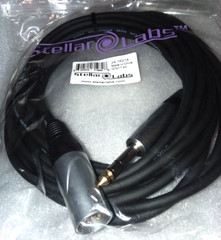 Microphone Cable STELLAR LABS 24-16214. XLR MALE TO 1/4IN 3P MALE CABLE 18ft.