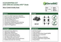 650V 100A x 2 Diode GC2X100MPS06-227, GeneSiC, set of 2 + hardware.