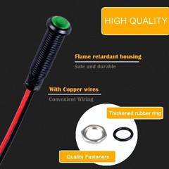 5Pcs 6mm LED Indicator Light Plastic Black Signal Dot Lamp 110 220VAC 1/4
