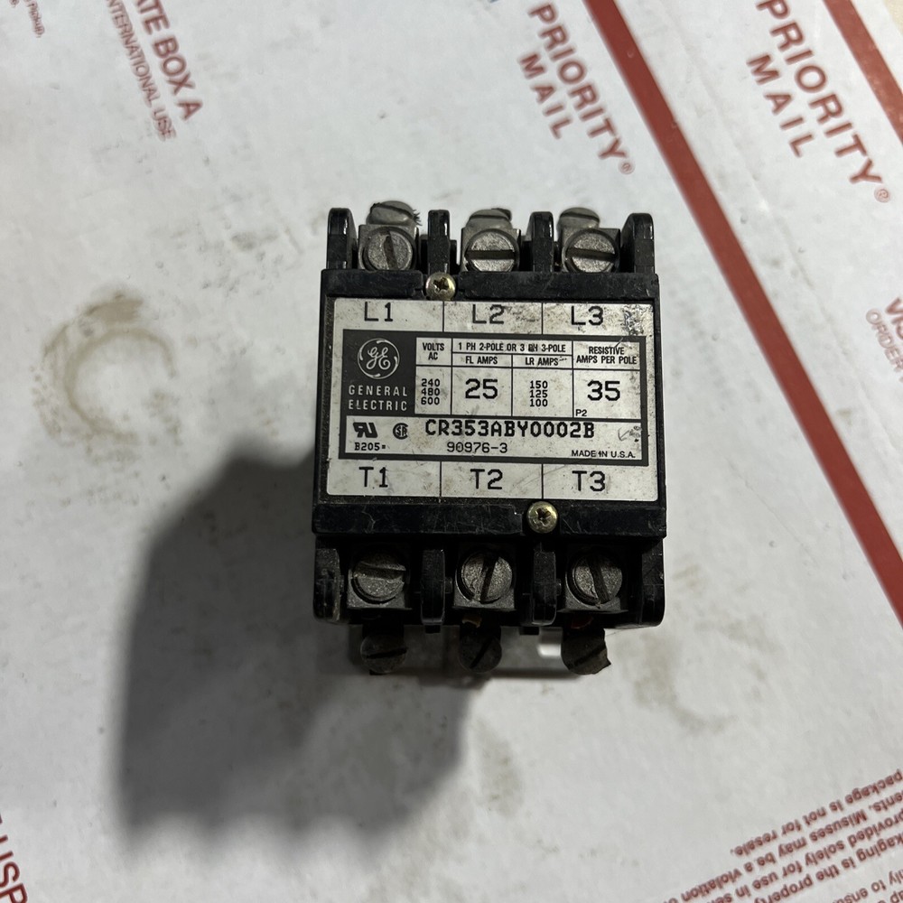 GE CR353ABY0002B 3 POLE CONTACTOR 25A 208/240V COIL Warranty ED4U #2089