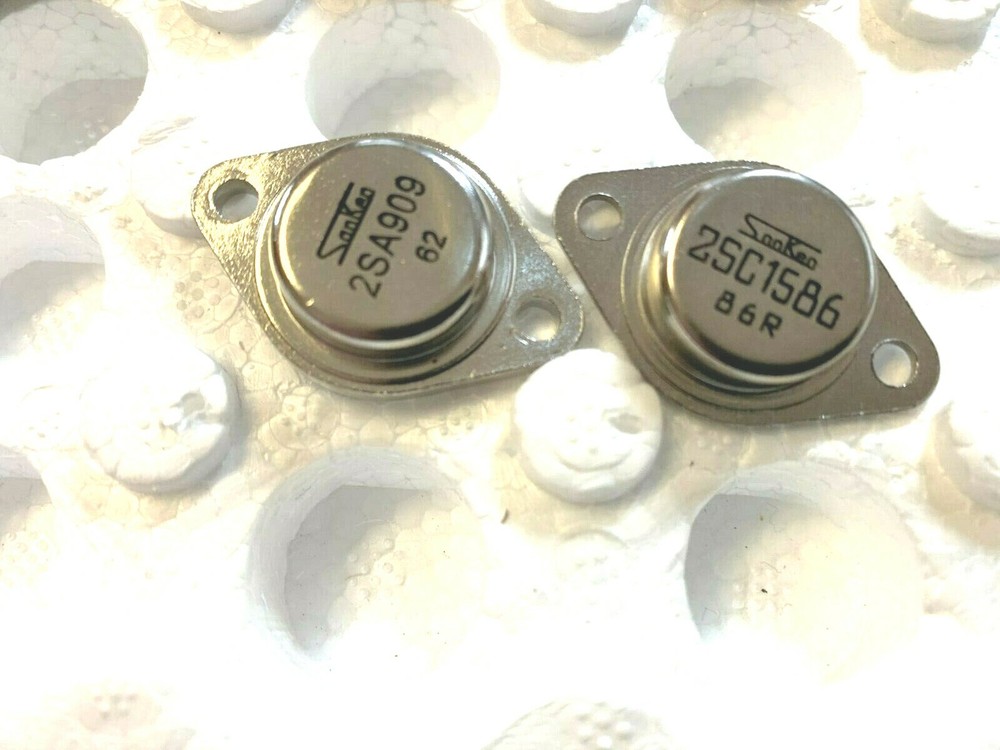 1 PAIR 2SA909 + 2SC1586 Silicon PNP + NPN Power Transistors New SANKEN
