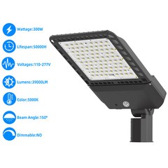 300W LED Shoebox Area Light Commercial Street Parking Lot Pole Lamp 5500K IP65