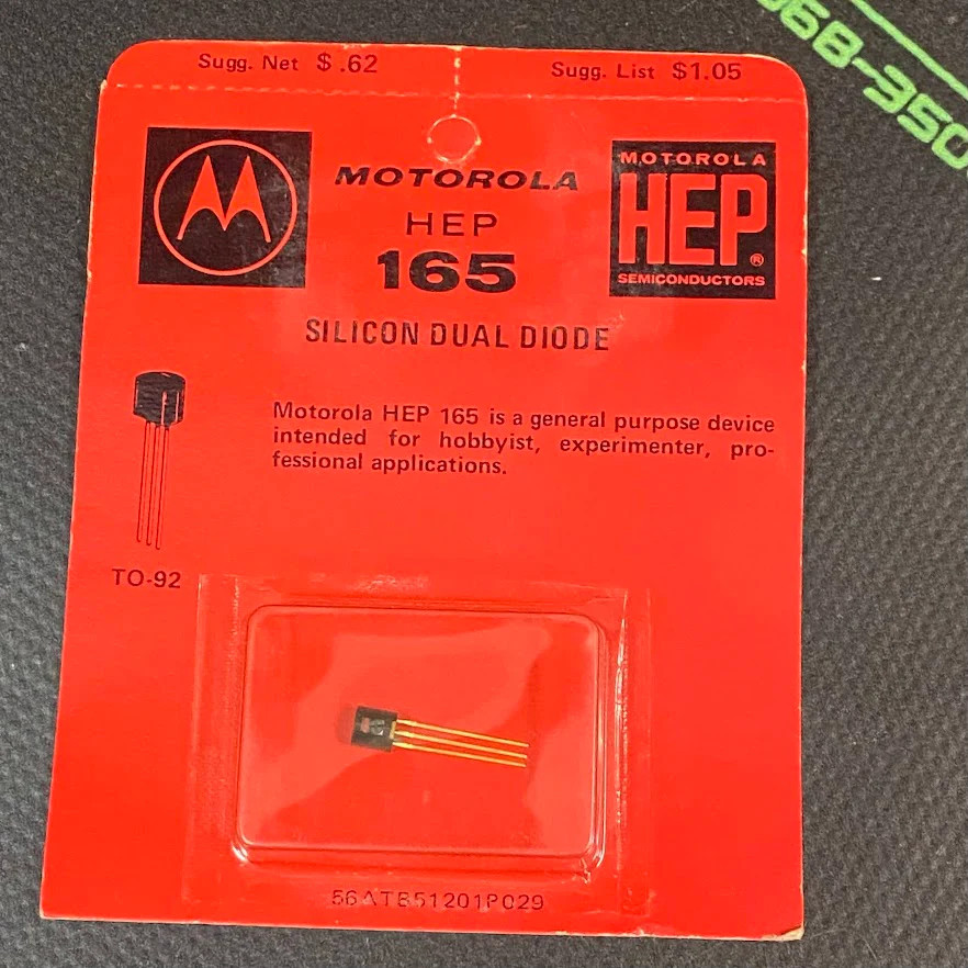 HEP165 – MOTOROLA – SILICON DUAL DIODE