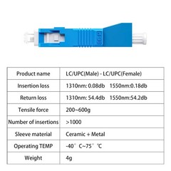 SC/UPC Male LC/UPC Female Fiber Optic Adapter 4 Pack 9/125um Single Mode SC to