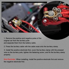 2PCS Car Battery Terminal Connectors, 4 Way Quick Release Positive Negative Top