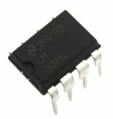 LM308N Precision Operational Amplifier, Vs=20v, Io=0.2nA, Is=0.3mA, Pm=500mW,