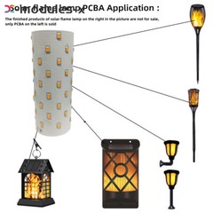3.7V Solar Flame Lamp PCBA Simulated Solar Torch lamp Controller Circuit Board