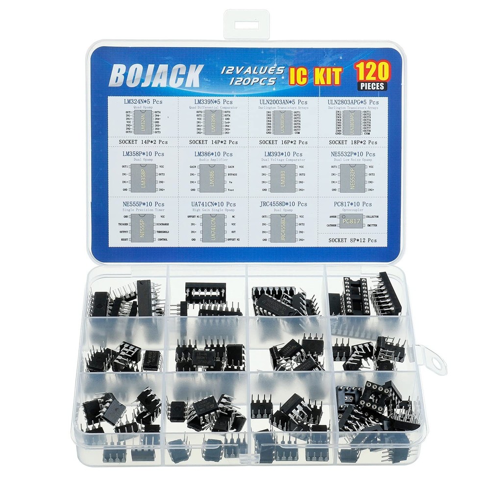 12 Values 120 Pcs Opamp Timer Darlington Phototcoupler LM324 LM339 ULN2003AN …