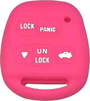 Silicone Key Fob Case Cover for Lexus ES300 GS300 GS430 LS400 Model: Hot Pink