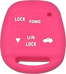Silicone Key Fob Case Cover for Lexus ES300 GS300 GS430 LS400 Model: Hot Pink