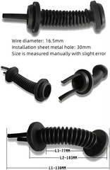 2Pcs 30Mmx30Mm Car Wire Harness Door Tube Dust-Proof Tube Black Rubber Tube