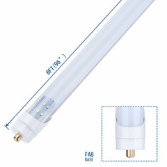 25 PACKS T8 8FT 50W SINGLE PIN FA8 Base LED Outdoor Tubes Lights 5000K MILKY