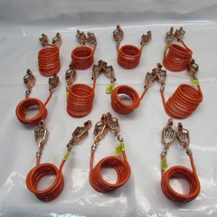 5 ft. Coiled Grounding Wire Assy w/75A End-to-End Copper Alligator Clips Clamps