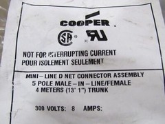 Cooper Crouse Hinds CHDN-EAE-T4 5P 4m Cord Cable NEW