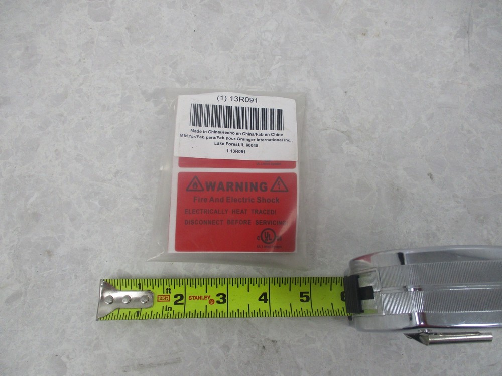 GRAINGER 13R091 10 ELECTRIC TRACE LABELS, 1 ROLL GLASS CLOTH TAPE 66 FT, AB0078