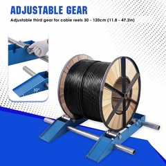 Cable Drum Reel Dispenser Adjustable Cable Roller Stand Load 3307 LBS Capacity