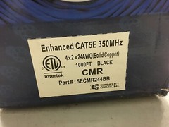 Commodity Cables (5ECMR244BB) 4x2x24AWG (Solid Copper) 1000ft (BLACK WIRE)