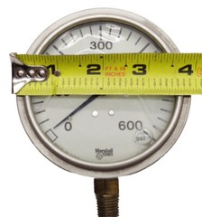 MARSHALLTOWN 89296 0-600PSI PRESSURE GAUGE 4″ DIA 1-1/4″ THICK 1/2″NPT